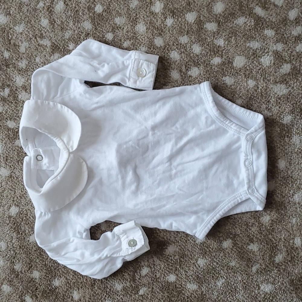 Dondolo - White Collared Onsie | 9M